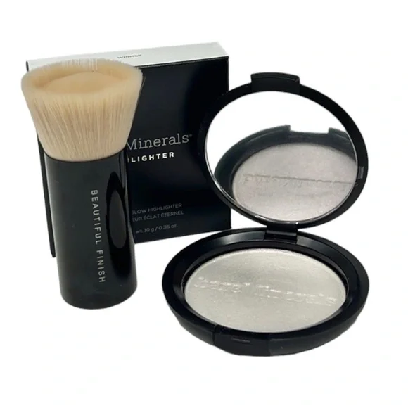 Bare Minerals Highlighter in WHIMSY & Beautiful Finish Foundation Brush - Picture 2 of 10